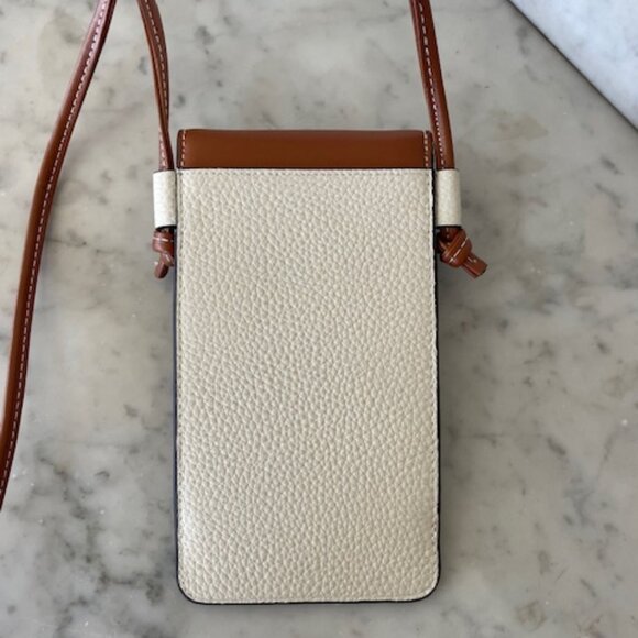 CELINE Phone Pouch with Flap Triomphe Canvas and Lambskin - Picture 6 of 16